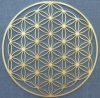 Blume des Lebens Wandschmuck - 44cm Edelstahl vergoldet